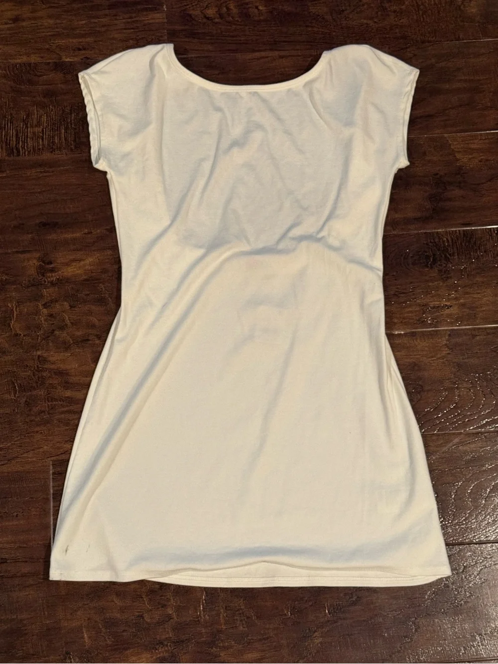 NWT Free People Beach White Short Sleeve Mini Dress Open Back Size Large